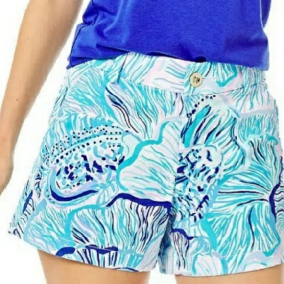 Lilly Pulitzer Kellar Stretch Shorts - Bermuda Blue Fishful Thinking - Picture 2 of 16